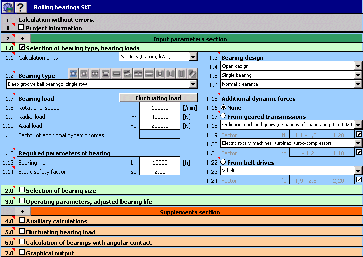 Screenshot for MITCalc Rolling Bearings Calculation I 1.20