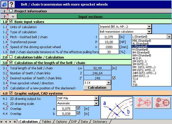 Screenshot for MITCalc Multi pulley calculation 1.21
