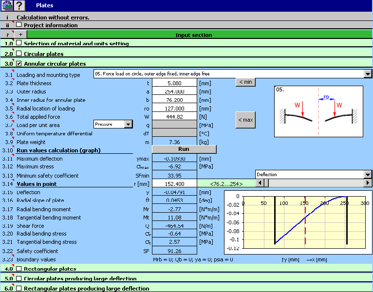 Click to view MITCalc Plates design and calculation 1.15 screenshot