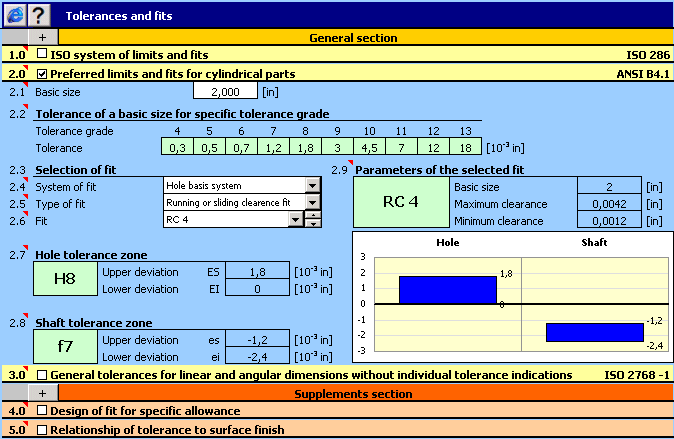 Screenshot for MITCalc Tolerances 1.20
