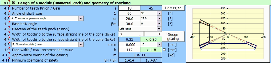 MITcalc - Bevel and hypoid gear (straight, helical and curved)