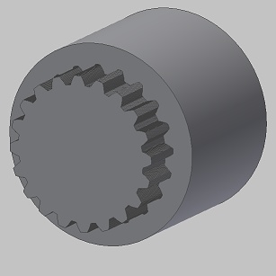 Evolventní drážkování - 3D přesný model