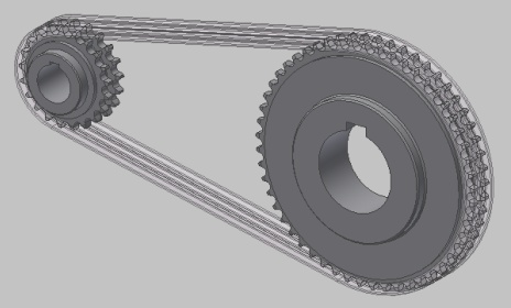 Řetězové převody - 3D model